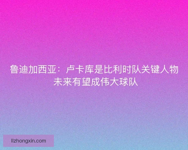 鲁迪加西亚：卢卡库是比利时队关键人物 未来有望成伟大球队